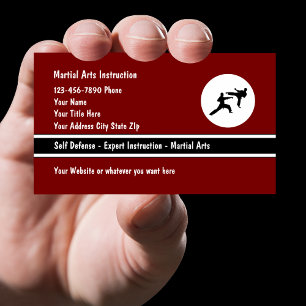 Martial Arts Self Defence Class Business Cards
