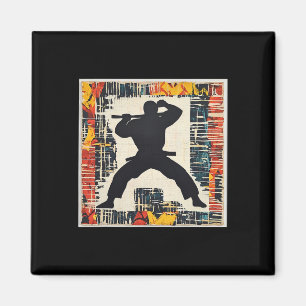Martial Arts Silhouette Abstract  Magnet