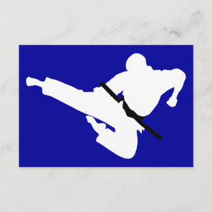 martial arts silhouette invitation