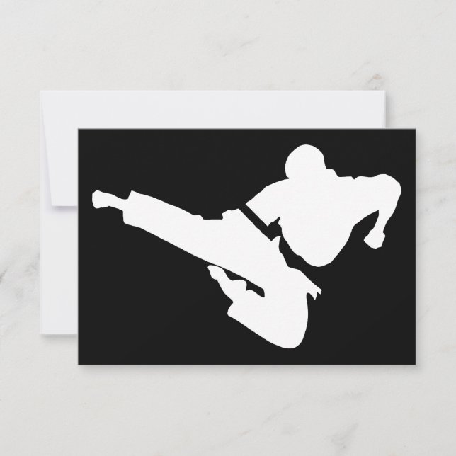 martial arts silhouette invitation (Front)
