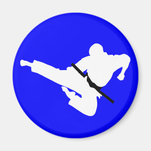 martial arts silhouette magnet