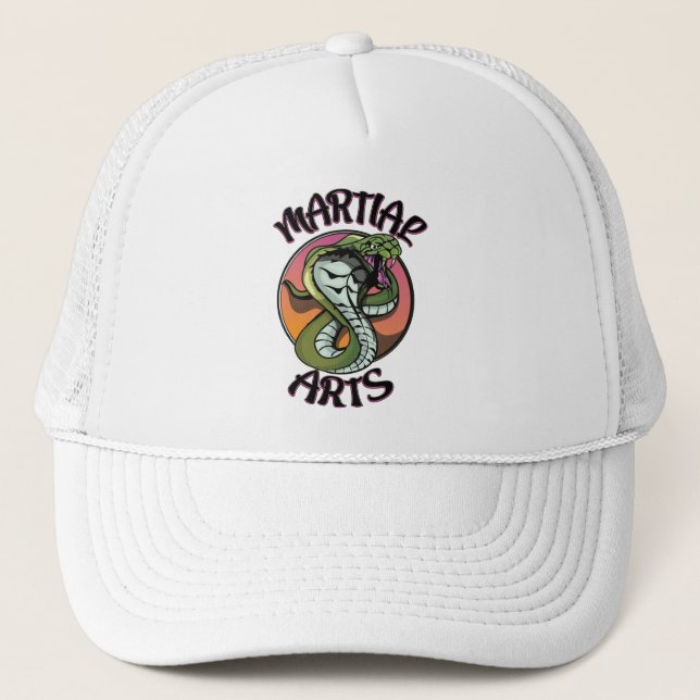 Martial Arts Snake Trucker Hat (Front)