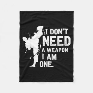 Martial Arts Sparring Black Belt Sports Athlete Fleece Blanket