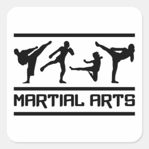 Martial Arts stickers, customisable Square Sticker