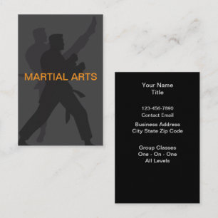Martial Arts Theme Business Cards
