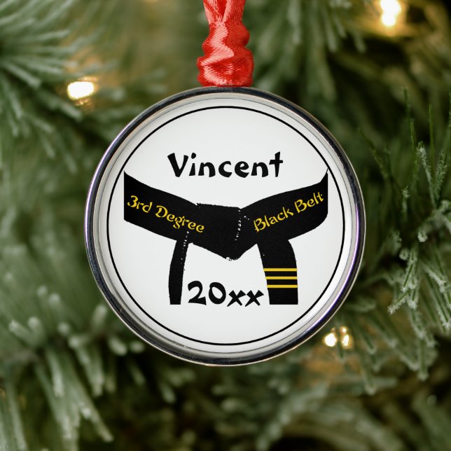 Martial Arts Third Degree Black Belt Rank Metal Tree Decoration (Tree)