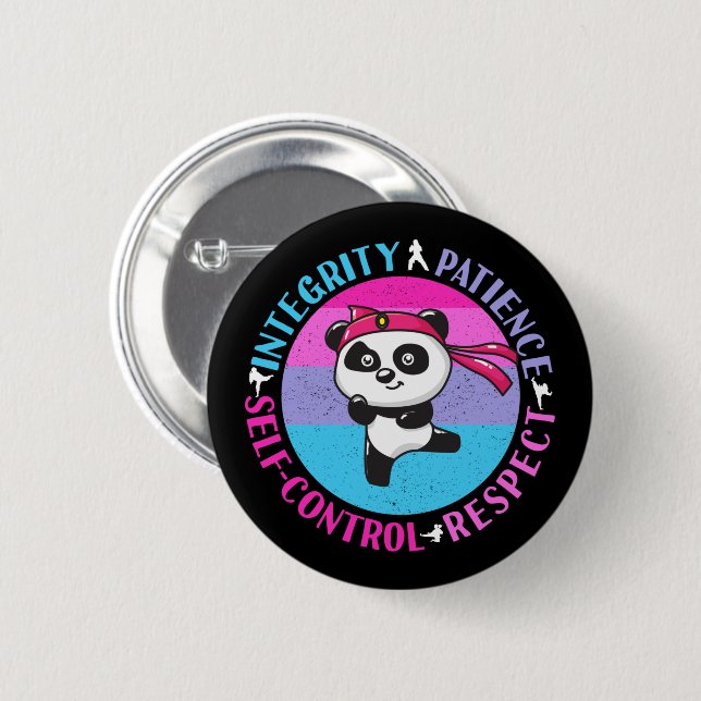 Martial Arts Values - Girly Karate Mindset 6 Cm Round Badge (Front & Back)