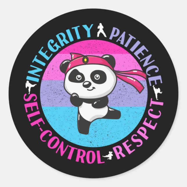 Martial Arts Values - Girly Karate Mindset Classic Round Sticker (Front)