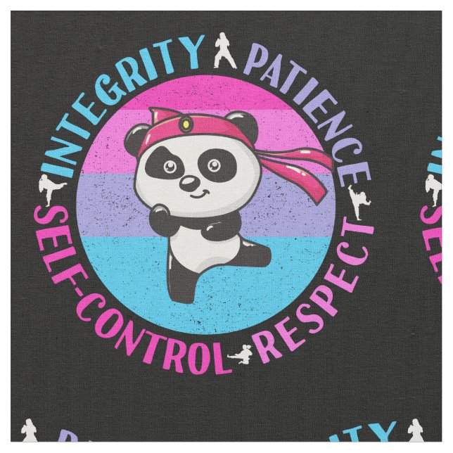 Martial Arts Values - Girly Karate Mindset Fabric (Close Up)