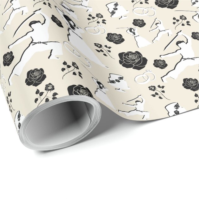 Martial Arts Wedding Wrapping Paper (Roll Corner)