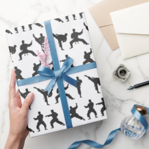 Martial Arts Wrapping Paper, Karate Taekwondo Gift Paper