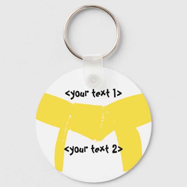 Martial Arts Yellow Belt Key Ring (Front)