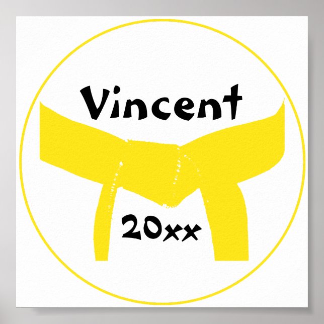 Martial Arts Yellow Belt Poster (Front)