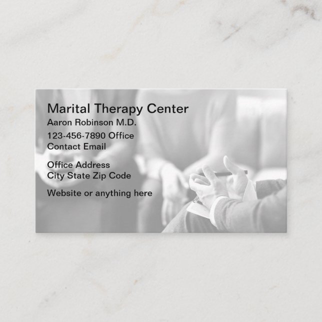 Martial Therapy Counseling Business Cards (Front)