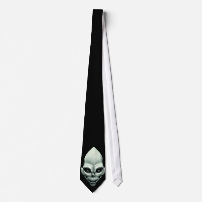 Martian Alien Extraterrestrial Outer Space Skull Tie (Front)