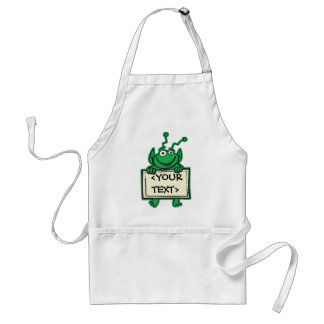 MARTIAN ALIEN HOLDING CUSTOM SIGN, <YOUR TEXT> STANDARD APRON