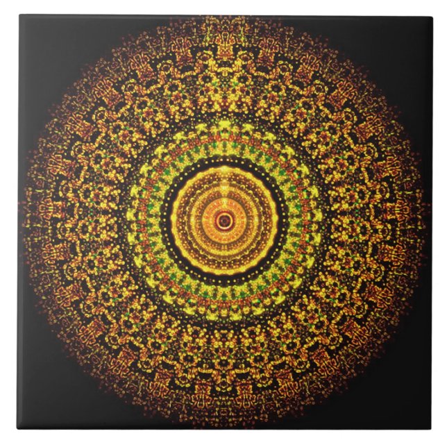 Martian Aztec Mandala Tile (Front)