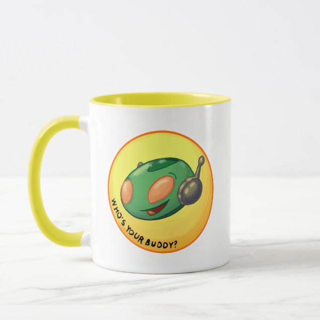 MARTIAN BUDDY "Who's your Buddy" DOOM coffee mug (Left)