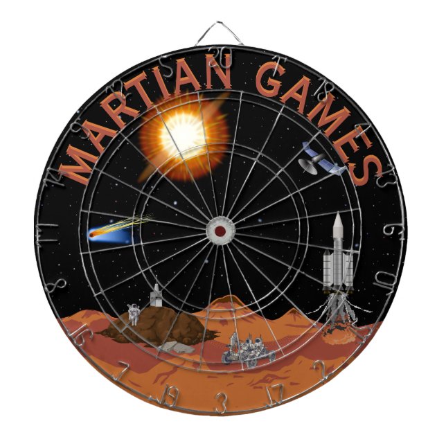 Martian Games Sci-Fi Scene Multi-Target Dartboard (Front)