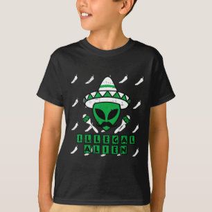 Martian Illegal Alien Mexican Area-51 Fun Hallowee T-Shirt