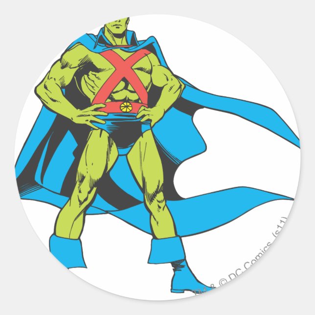 Martian Manhunter Poses Classic Round Sticker (Front)