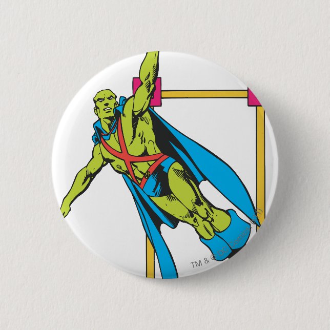 Martian Manhunter Soars 6 Cm Round Badge (Front)
