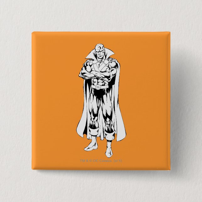 Martian Manhunter Standing Outline 15 Cm Square Badge (Front)