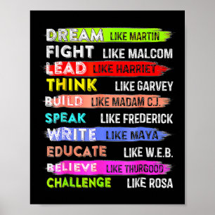 Martin Black History Month Black Afro African  Poster