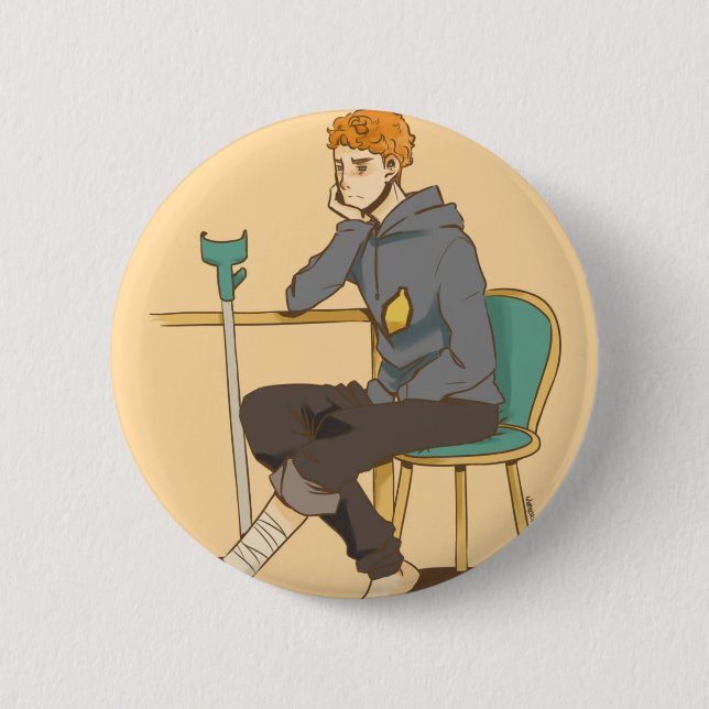 Martin Crieff twisted his ankle 6 Cm Round Badge (Front)