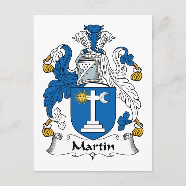 Martin Family Crest Postcard (Front)