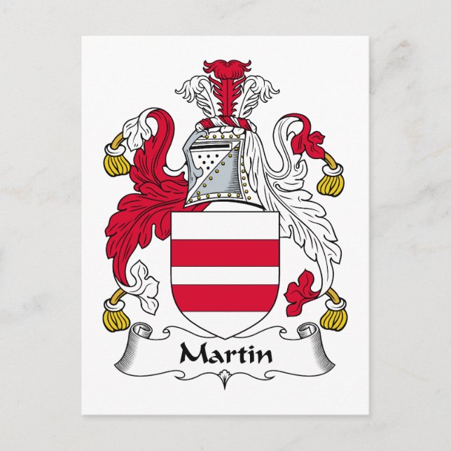Martin Family Crest Postcard (Front)