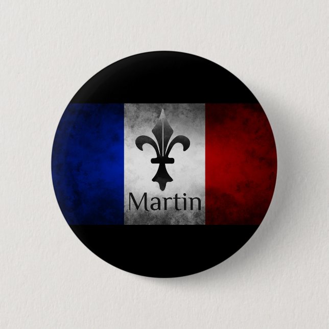 Martin French Flag 6 Cm Round Badge (Front)