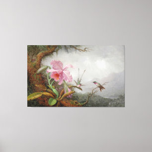 MARTIN JOHNSON HEADE - Hummingbirds and Orchids -  Canvas Print