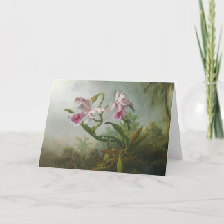 Martin Johnson Heade - Orchids and Hummingbirds Card