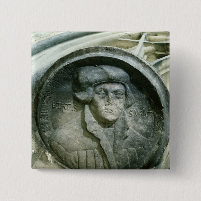 Martin Luther aged 57 with the Luther's Rose 15 Cm Square Badge (Front)