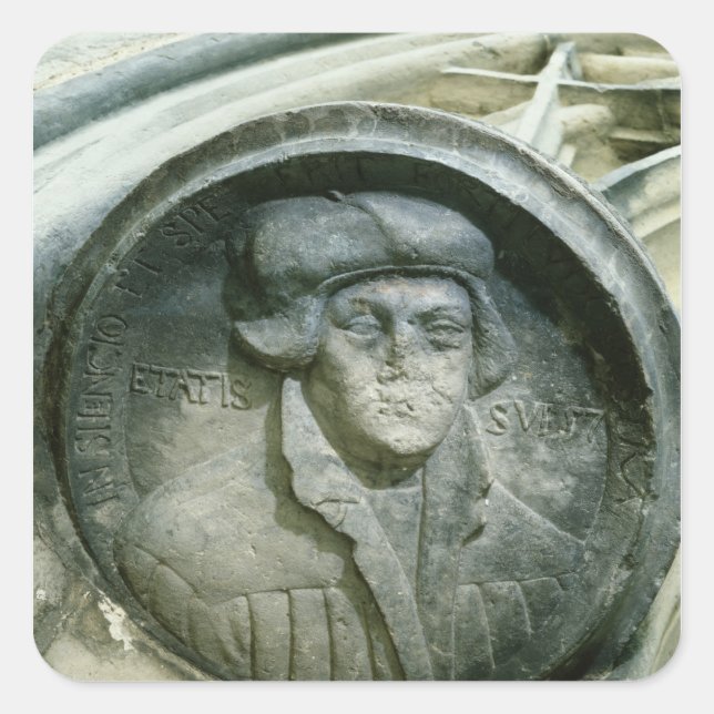 Martin Luther aged 57 with the Luther's Rose Square Sticker (Front)