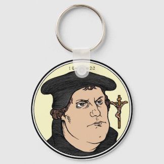 Martin Luther confessing Christ crucified keychain