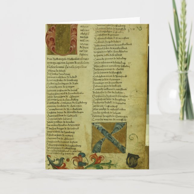 Martin Luther's enrolment sheet Card (Front)