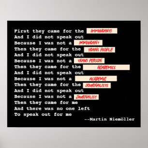 Martin Niemöller (Edited) Quote Poster