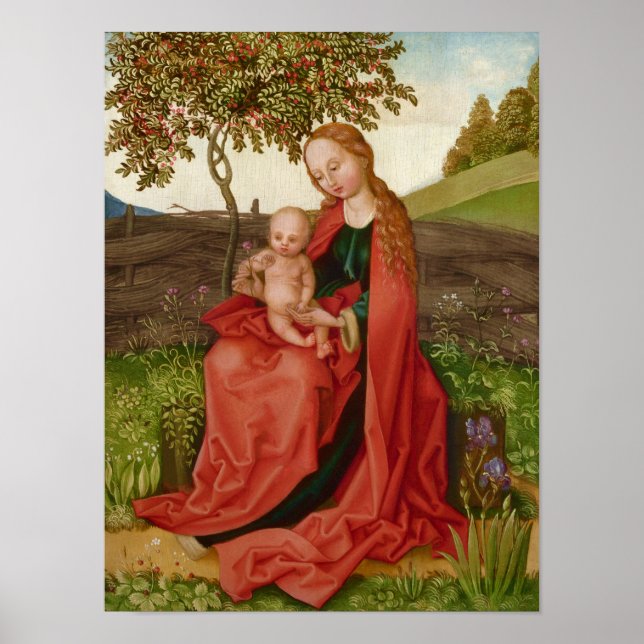 Martin Schongauer CC0945 Virgin and child garden Poster (Front)