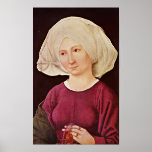 Martin Schongauer - Portrait of a young woman Poster