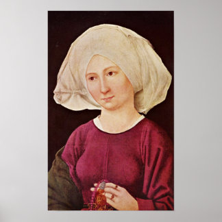 Martin Schongauer - Portrait of a young woman Poster