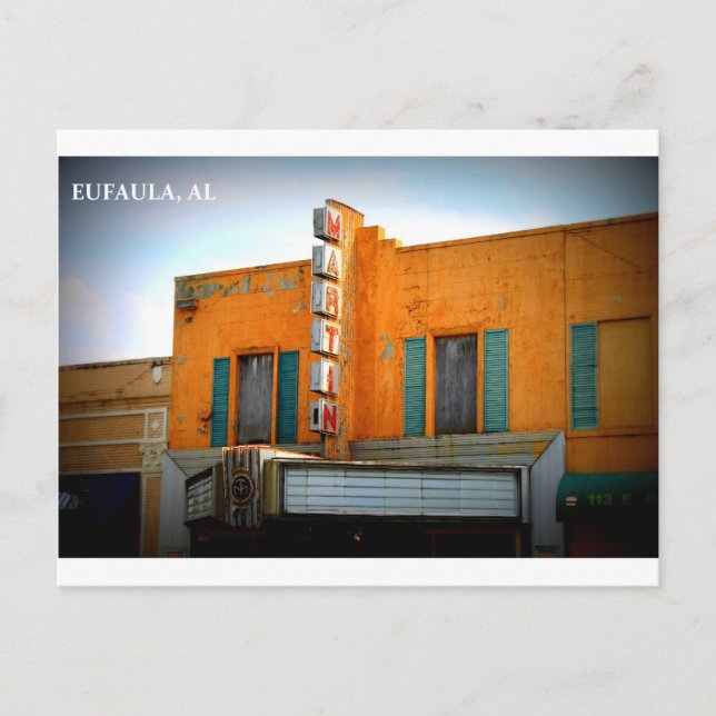 MARTIN THEATER - EUFAULA, ALABAMA POSTCARD (Front)