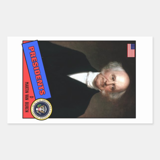 Martin Van Buren Baseball Card Rectangular Sticker (Front)