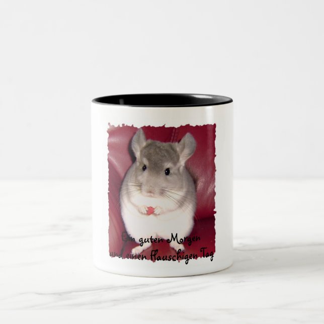 martina 002, A good morning and a Flauschi.. Two-Tone Coffee Mug (Center)