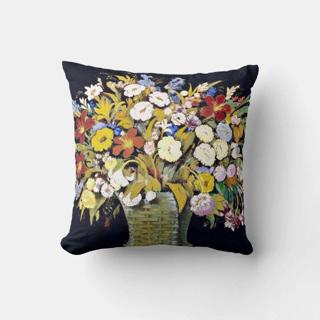 Martinez - Arregio Floral, fine art painting Cushion (Front)