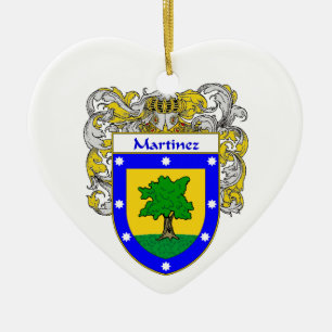 Martinez Coat of Arms/Family Crest Ceramic Tree Decoration