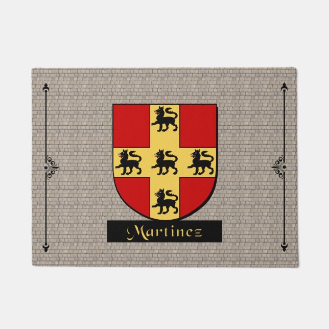 Martinez Historical Shield on Cobblestone Doormat (Front)