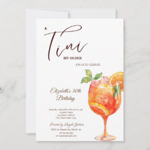 Martini A tini Bit Older Green Birthday Invitation