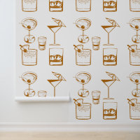 Martini and Cocktails Tan and Beige Vintage Colour
